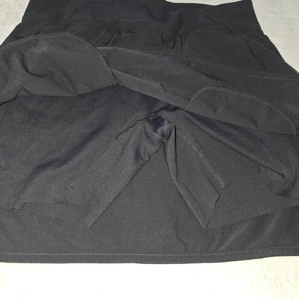 Nike Dri Fit‎ Skort Womens M Black Lined Stretch Golf Tennis Pleated Athleisure